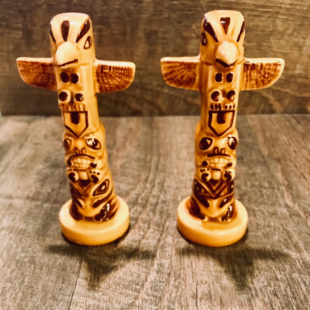 Vintage Tiki Salt and Pepper Shakers